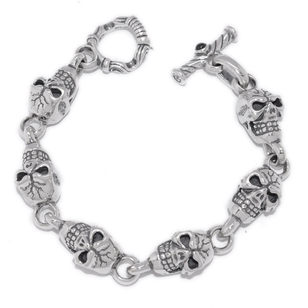 トラヴィスワーカー　TRAVIS WALKER　Skull Bracelet (6 Skulls)　BRS001