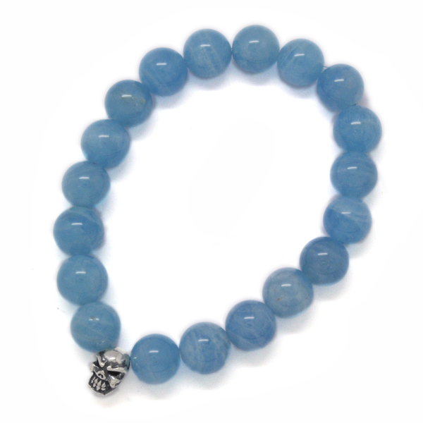 トラヴィスワーカー　TRAVIS WALKER　STONE WITH TINY CHOMPS BRACELET (10mm AQUAMARINE)　SBC001