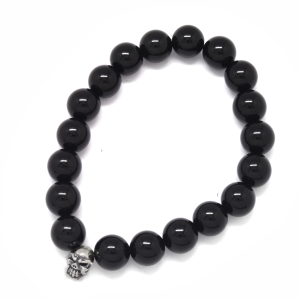 トラヴィスワーカー　TRAVIS WALKER　STONE WITH TINY CHOMPS BRACELET (10mm ONYX)　SBC003