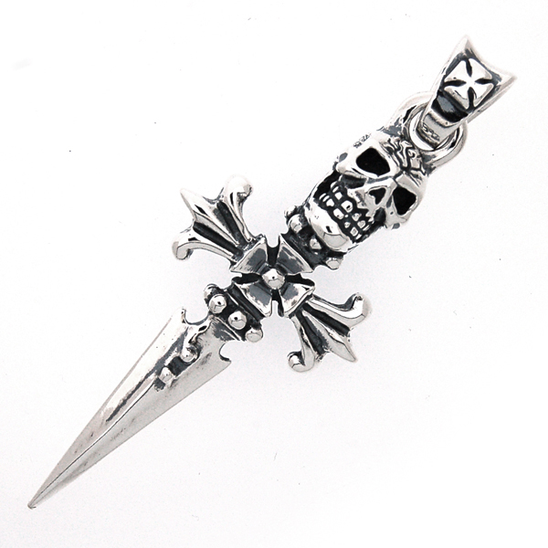 トラヴィスワーカー　TRAVIS WALKER　 スカルクロスダガーwクロスベイルペンダント　PDS004