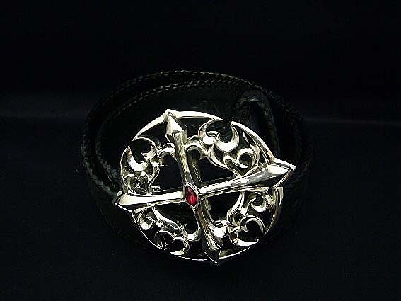 【ウルフマンBRS　アクセサリー】WOLFMAN B.R.S　ハヤト十字拵バックル(シルバーフィルム)　WO-B-3C