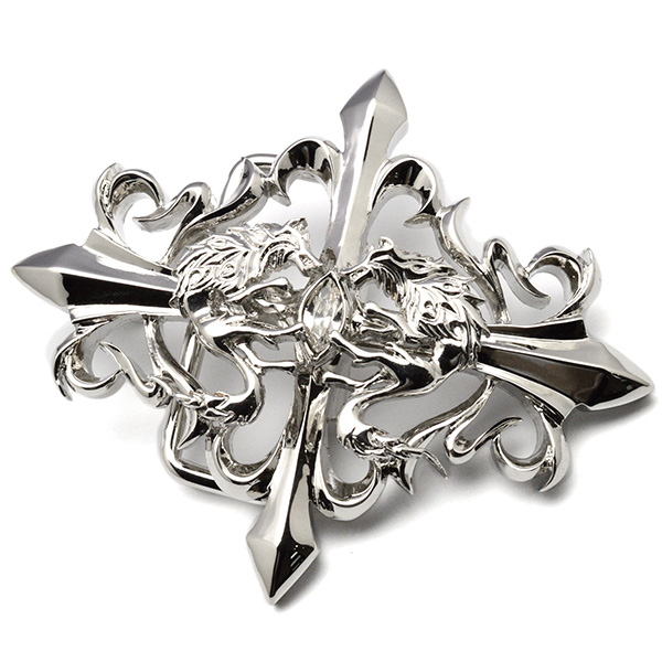 【ウルフマンBRS　アクセサリー】WOLFMAN B.R.S　ハヤト白狼牙バックル(シルバーフィルム)　WO-B-2C