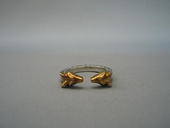 【ウルフマンBRS　リング】WOLFMAN B.R.S　WヘッドストーンリングG　WO-R-43G