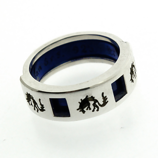 【ウルフマンBRS　リング】WOLFMAN B.R.S　ホワイトファングウルフリング/ブルーチタン　WO-R-54