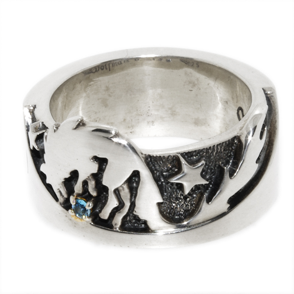 【ウルフマンBRS　リング】WOLFMAN B.R.S　ムーンシャドウウルフリング NW-R-1BL