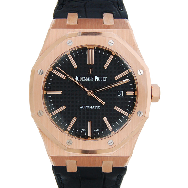 オーデマ・ピゲ　AUDEMARS PIGUET　ロイヤルオーク　15400OR.OO.D002CR.01　ブラック　18KPG  革ベルト　41mm　新品