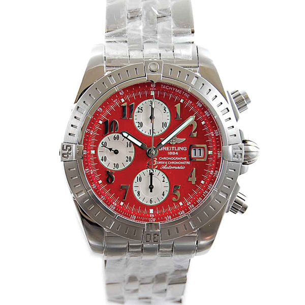 ブライトリング　BREITLING　クロノマットエボリューション　A13356　自動巻き　メンズ　赤アラビア　クロノグラフ