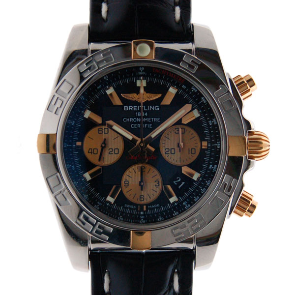 ブライトリング　BREITLING　クロノマット44　ビコロ　B011B68WBA　43,5mm　ブラック　革　新品
