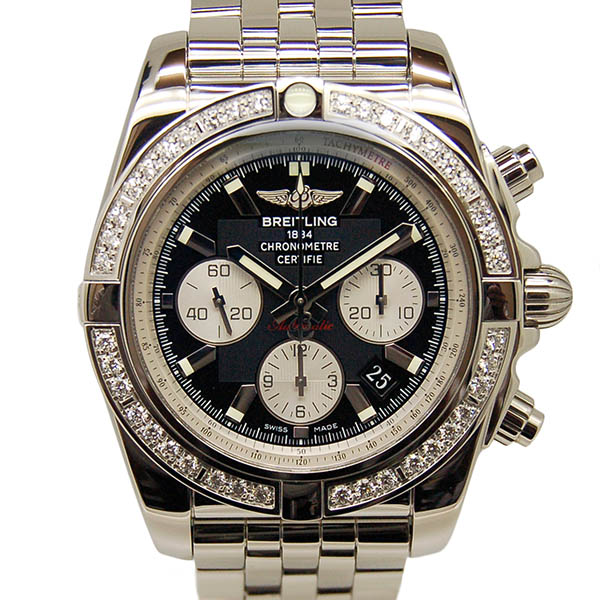 ブライトリング　BREITLING　クロノマット44　ベゼルダイヤ　AB011053/B967　ブラック　SS　新品