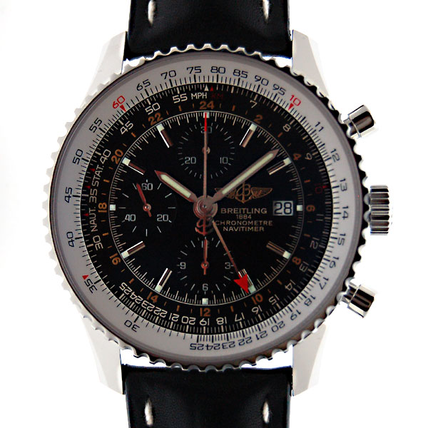 ブライトリング　BREITLING　A242B26KBD　ナビタイマーワールド　GMT　自動巻　ブラック　SS　革　新品