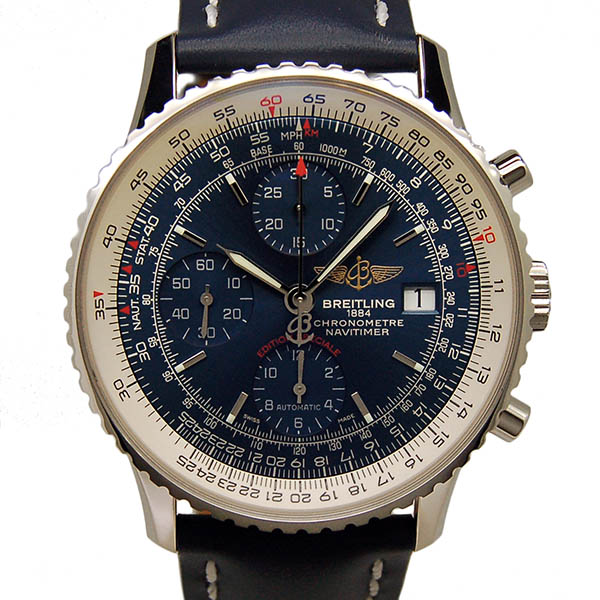 ブライトリング　BREITLING　ナビタイマーヘリテージ　42mm　A113C42KBA　SS　ブルー　革ベルト　新品