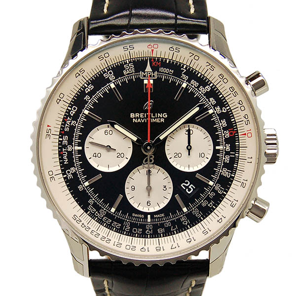 ブライトリング　BREITLING　ナビタイマー1　B01　46mm　A017B-1WBA　SS　ブラック　革ベルト　新品