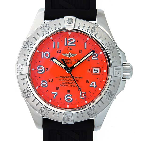 ブライトリング　BREITLING　スーパーオーシャン　オレンジ　A183O06DPR　自動巻き　1500m防水　ラバーベルト　新品