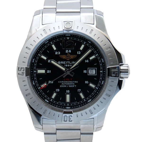 ブライトリング　BREITLING　コルト　オートマチック　A173B44PCS　ブラック　自動巻　SS　新品