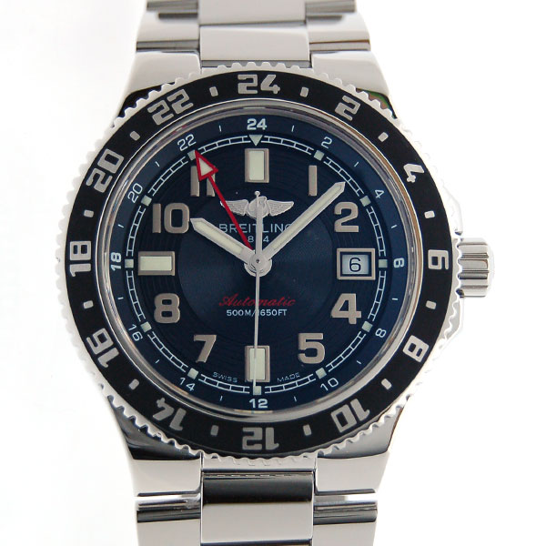 ブライトリング　BREITLING　エアロマリン スーパーオーシャンGMT　A328B38CGS　41mm　SS　ブラック　500m防水　新品