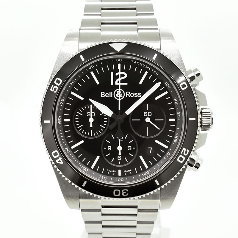 ベル＆ロス　BELL＆ROSS　ヴィンテージ クロノグラフ BR V3-94 ブラックスティール　BRV394-BL-ST/SST　ブラック　43mm　新品