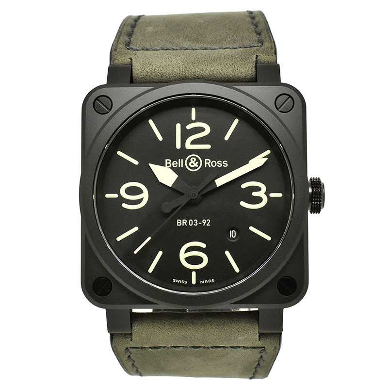 ベル＆ロス　BELL＆ROSS　BR03-92 ナイトラム　BR0392-BL3-CE/SCA　セラミック　42mm　新品