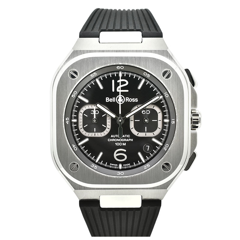 ベル＆ロス　BELL＆ROSS　インストゥルメントゥ BR 05 クロノ ブラック スティール　BR05C-BL-ST/SRB　SS　42mm　新品