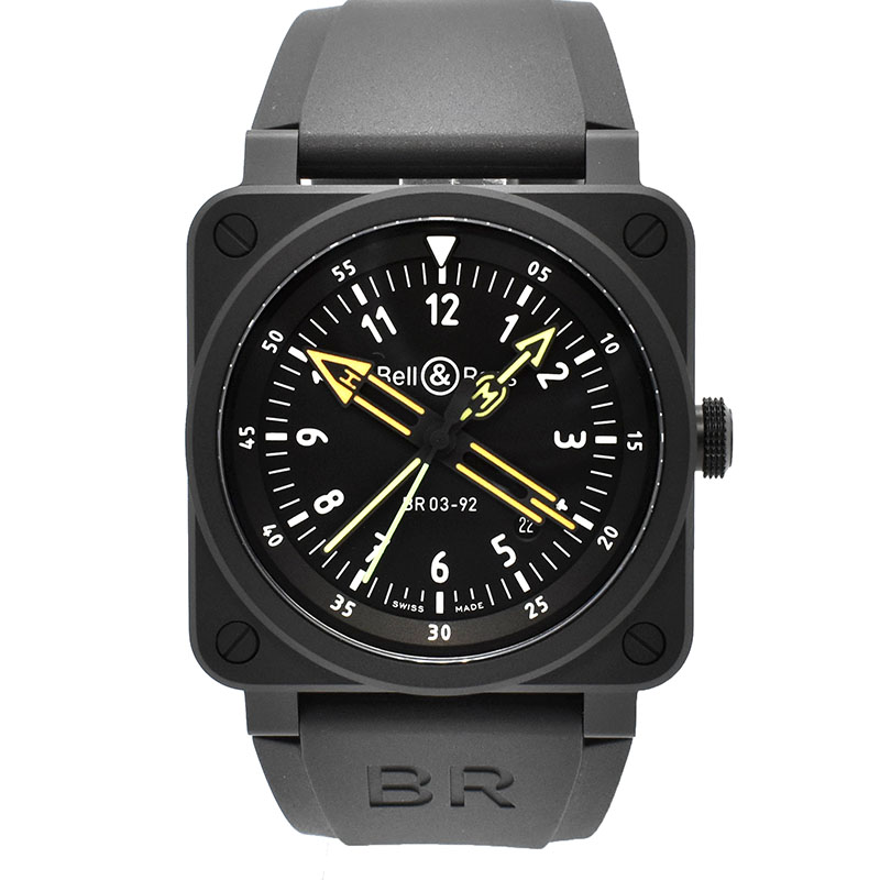 ベル＆ロス　BELL＆ROSS　BR03-92 ラジオ コンパス　BR0392-RCO-CE/SRB　世界999本限定　セラミック　ラバーベルト　42mm　新品