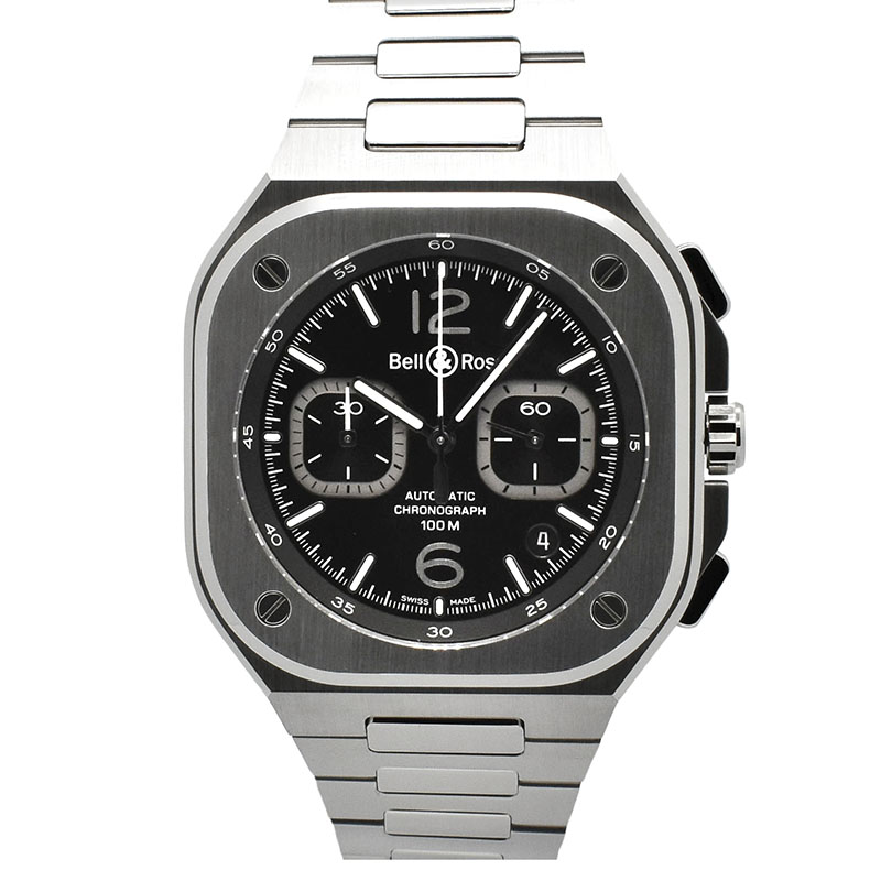 ベル＆ロス　BELL＆ROSS　インストゥルメントゥ BR 05 クロノ ブラック スティール　BR05C-BL-ST/SST　SS　42mm　新品
