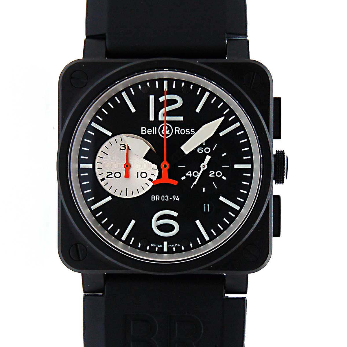 ベル＆ロス　BELL＆ROSS　BR03-94CFBW-R　クロノグラフ　42mm　PVD　ブラック　新品