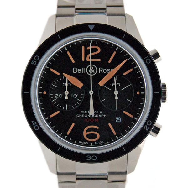 ベル＆ロス　BELL＆ROSS　ヴィンテージ　スポーツヘリテージ　クロノグラフ　BR126　ブラック　SS　自動巻　新品
