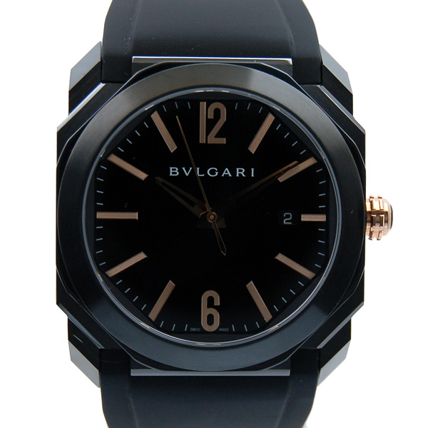 ブルガリ　BVLGARI　オクト　ウルトラネロ　BGO41BBSVD　41mm　ブラック　SS　DLC加工　ラバーベルト　自動巻　新品