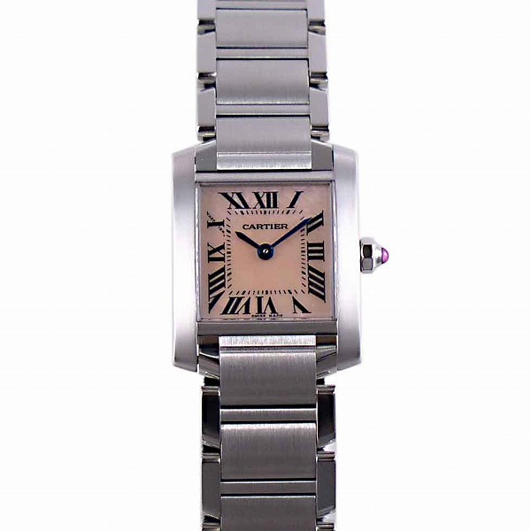 カルティエ　CARTIER　タンクフランセーズ　SS/SM　ピンクシェル　クォーツ　W51028Q3　レディース　新品