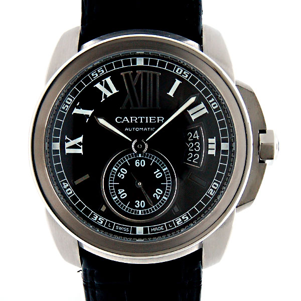 カルティエ　CARTIER　カリブル　ドゥ　カルティエ　W7100014　SS　ブラック　メンズ　自動巻　革ベルト　新品