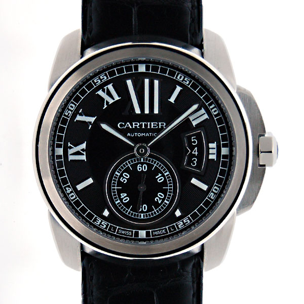 カルティエ　CARTIER　カリブル　ドゥ　カルティエ　W7100041　SS　ブラック　メンズ　自動巻　革ベルト　新品