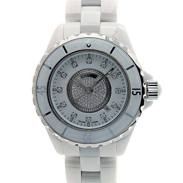 シャネル　CHANEL　J12　ホワイトセラミック　H2123　センターメレダイヤ　33mm　レディース　新品