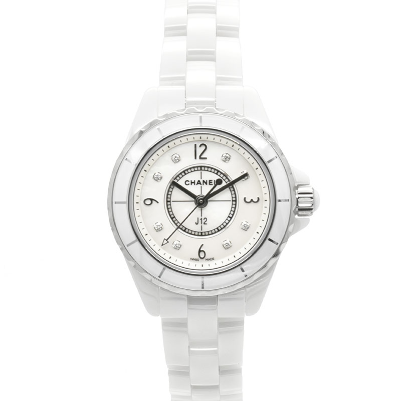 シャネル　CHANEL　J12　H2570　ホワイトセラミック　レディース　29mm　シェル　8Pダイヤ　新品