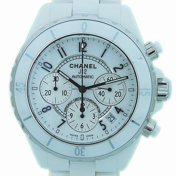 シャネル　CHANEL　J12　ホワイトセラミック　クロノグラフ　H1007　メンズ　自動巻　41mm　200m防水　新品