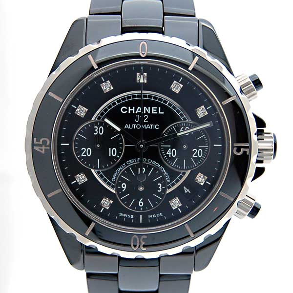 シャネル　CHANEL　J12　クロノグラフ　ブラックセラミック　H2419　9Pダイヤ　自動巻　41mm　200m防水　新品
