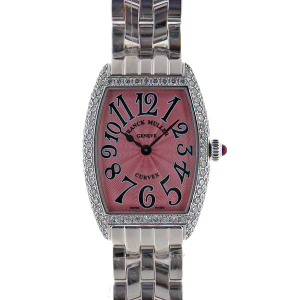 フランクミュラー　FRANCK MULLER　トノーカーベックス　1752QZD　ベゼルダイヤ　SS　レディース　ピンク　新品