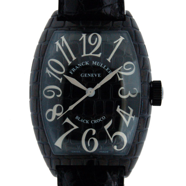 フランクミュラー　FRANCK MULLER　トノーカーベックス　ブラッククロコ　9880SC BLK CRO　メンズ　PVD　新品