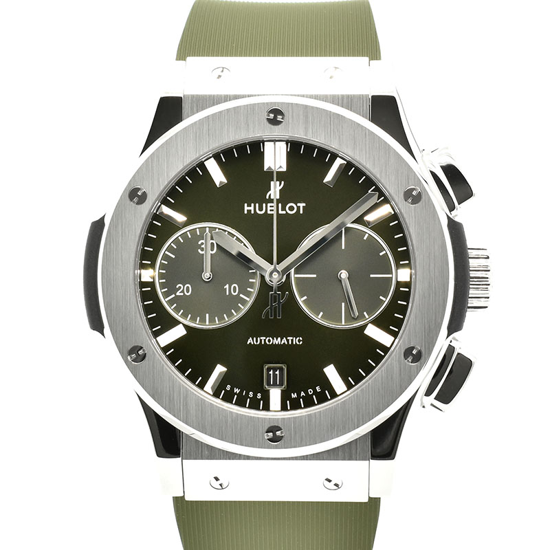 ウブロ　HUBLOT　クラシックフュージョン クロノグラフ チタニウム グリーン　521.NX.8970.RX　グリーン　45mm　新品
