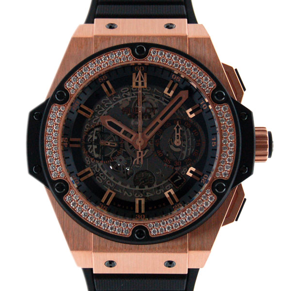 ウブロ　HUBLOT　キングパワー　ウニコ　キングゴールド　701.OX.0180.RX.1104　ベゼルダイヤ　グレー　新品