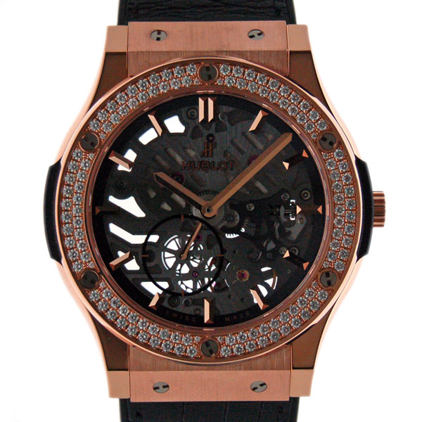 ウブロ　HUBLOT　クラシックフュージョン　クラシコ　ウルトラシン　スケルトン　515.OX.0180.LR.1104　ダイヤベゼル　新品