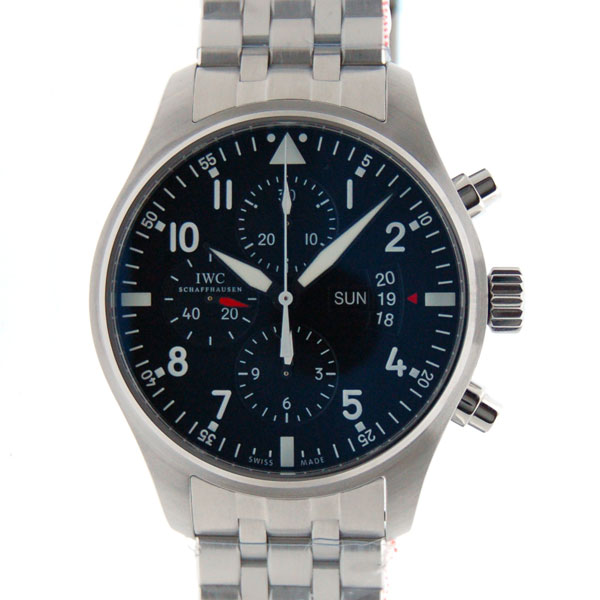 IWC　パイロットウォッチクロノ　IW377704　デイデイト　SS　ブラック　自動巻　新品