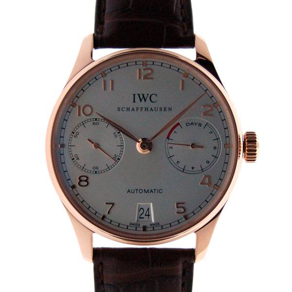 IWC　ポルトギーゼ　オートマティック　7デイズ　IW500113　K18RG　シルバー　革　新品