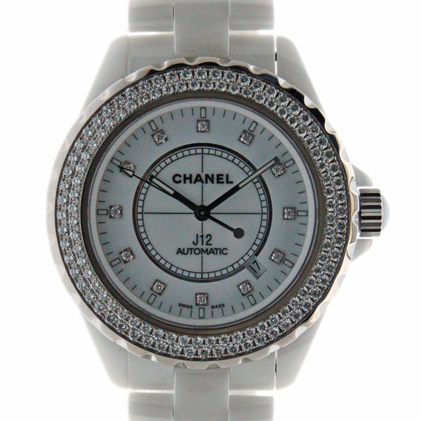 シャネル　CHANEL　J12　H2013　ベゼルダイヤ　メンズ　白セラミック　自動巻　42mm　200m防水　新品