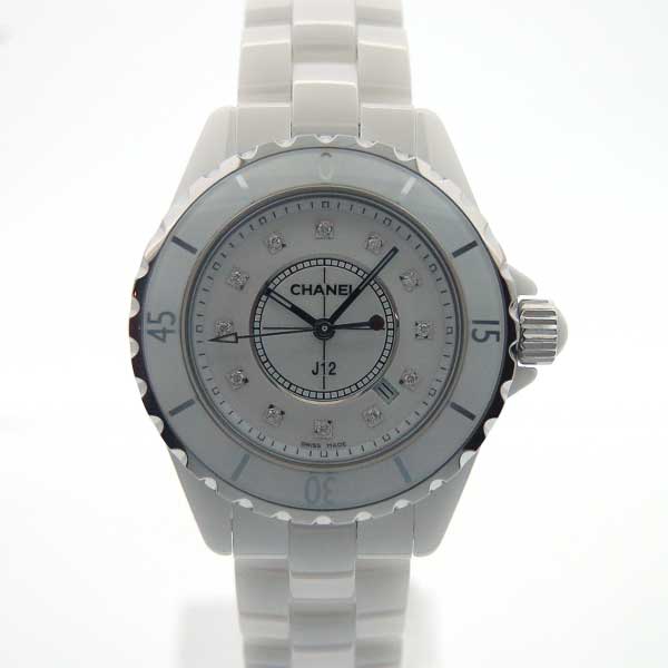 シャネル　CHANEL　J12　33mm　H1628　ホワイトセラミック　12Pダイヤ　新品