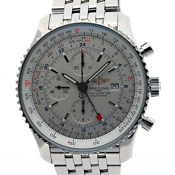 ブライトリング　BREITLING　A242G71NP　ナビタイマーワールド　GMT　自動巻き　シルバー　新品