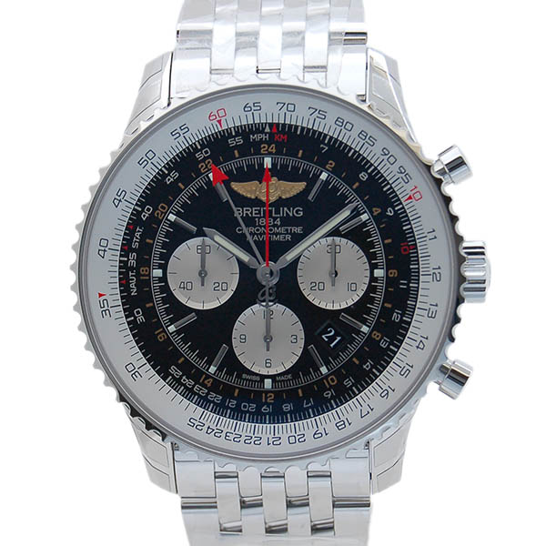 ブライトリング　BREITLING　ナビタイマー　GMT　A044B24NP　48mm　SS　ブラック　新品