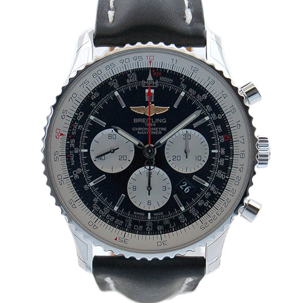 ブライトリング　BREITLING　ナビタイマー01　46mm　A017B09KBD　SS　ブラック　革ベルト　新品