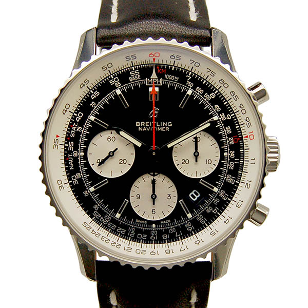 ブライトリング　BREITLING　ナビタイマー1　 B01　43mm　A022B-1KBA　SS　ブラック　革ベルト　新品