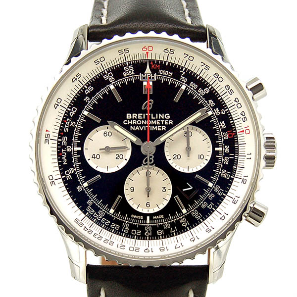 ブライトリング　BREITLING　ナビタイマー1　B01　46mm　A017B-1KBA　SS　ブラック　革ベルト　新品