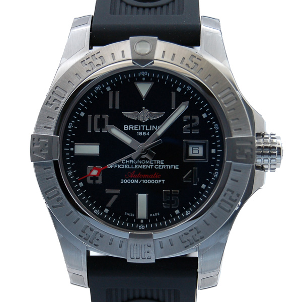 ブライトリング　BREITLING　アベンジャー2　シーウルフ　A077B31ORC　SS　ラバーベルト　45mm　ブラック　3000m防水　新品
