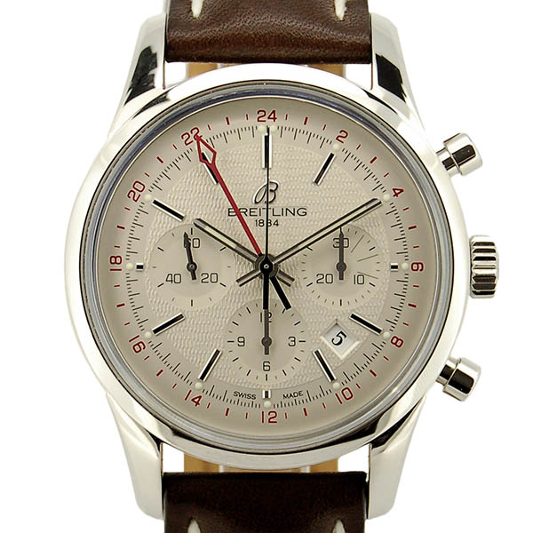 ブライトリング　BREITLING　トランスオーシャン　クロノグラフ GMT　リミテッド　S045G72KBA　シルバー　SS　革　43mm　世界2000本限定　新品